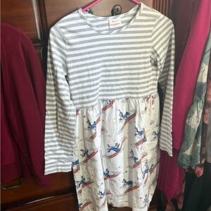 MUST GO Hanna Andersson Striped Unicorn Dress Or Top Long Sleeves Size 12